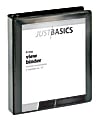 Just Basics® Basic View 3-Ring Binder, 1 1/2" D-Rings, Black