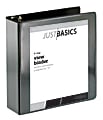 Just Basics® View 3-Ring Binder, 3" D-Rings, 38% Recycled, Black