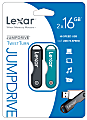 Lexar® JumpDrive® TwistTurn USB 2.0 Flash Drive, 16GB, Black, Pack Of 2