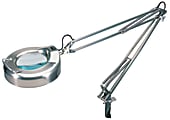 Realspace™ Clamp-On Magnifier Task Lamp, Adjustable Height, 48"H, Brushed Nickel