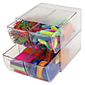 Deflecto Stackable Cube With 4 Drawers, 6"H x 6"W x 7 1/8"D, Clear 1 thumbnail image