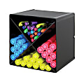 Deflect-O® Stackable Cube With X Divider, 6"H x 6"W x 6"D, Black