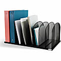 Safco Mesh Desk Organizers - 8 Compartment(s) - 2" - 8.3" Height x 19.3" Width x 11.5" Depth - Desktop - Black - Steel - 1Each