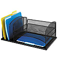Safco® Horizontal Mesh Desk Organizer, 8 1/4"H x 19 1/2"W x 11 1/2"D, Black 1 thumbnail image