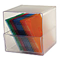 Deflecto Stackable Cube With 1 Drawer, 6"H x 6"W x 6"D, Clear