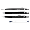 FORAY® Auto Feed Mechanical Pencils, 0.5mm, Black Barrel, Pack Of 3 With 6 Erasers 1 thumbnail image