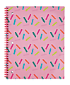 Divoga® Sweet Smarts Scented Notebook, 8 1/2" x 10 1/2", Wide Ruled, 160 Pages (80 Sheets), Sprinkles
