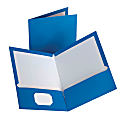 Oxford™ Laminated Twin-Pocket Portfolios, 8 1/2" x 11", Blue, Pack Of 10 1 thumbnail image