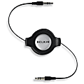 Belkin Retractable Mini-Stereo Cable - Mini-phone - Mini-phone - 4.5ft - Black 1 thumbnail image