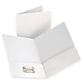 Oxford™ Laminated Twin-Pocket Portfolios, 8 1/2" x 11", White, Pack Of 10