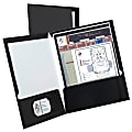 Oxford™ Laminated Twin-Pocket Portfolios, 8 1/2" x 11", Black, Pack Of 10 1 thumbnail image