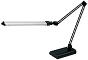 Realspace™ Architect Desk Lamp, Adjustable, 21-1/2"H, Black/Silver