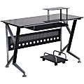 Flash Furniture 48"W Contemporary Glass Computer Desk, Black