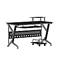 Flash Furniture 48"W Contemporary Glass Computer Desk, Black