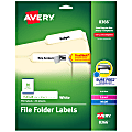 Avery® TrueBlock® Permanent File Folder Labels, 8366, 2/3" x 3 7/16", White, Pack Of 750 1 thumbnail image