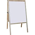 Flipside Non-Magnetic Dry-Erase Whiteboard Board/Chalkboard Easel, 18 1/2" x 18 1/2", Wood Frame With Pine Finish