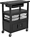 Luxor Deluxe Teacher Cart, 35-5/8”H x 35-5/8”W x 18-1/4”D, Black