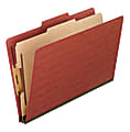 Pendaflex® Pressboard Classification Folder, 1 Divider, Legal Size, 30% Recycled, Red, Box Of 10 1 thumbnail image