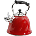 Mr. Coffee Alderton 2.3-Qt Stainless-Steel Whistling Tea Kettle With Lid, Red 1 thumbnail image