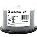 Verbatim DVD-R 4.7GB 16X VX White Inkjet Printable, Hub Printable - 50pk Spindle - 120mm - Yes - Inkjet Printable - 2 Hour Maximum Recording Time 1 thumbnail image
