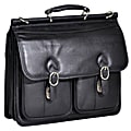 McKleinUSA HAZEL CREST Leather Double Compartment Laptop Case, Black