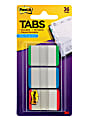 Post-it Durable Tabs, 1 in. x 1.5 in., Pack of 36 Tabs, Green, Blue, Red