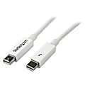 StarTech.com 1m White Thunderbolt Cable - M/M - 3.28ft Thunderbolt Data Transfer Cable for Storage Drive, iMac, MacBook Pro - First End: 1 x Male Thunderbolt - Second End: 1 x Male Thunderbolt - 2.50 GB/s - Shielding - Nickel Plated Connector - White