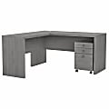 Kathy Ireland Office by Bush® Business Furniture Echo 60"W L-Shaped Desk With Mobile File Cabinet, Modern Gray, Standard Delivery