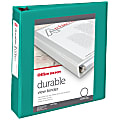 Office Depot® Brand Durable View 3-Ring Binder, 2" Round Rings, 49% Recycled, Teal