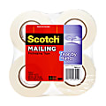 Scotch® Tear-By-Hand Packaging Tape, 1-7/8" x 50 Yd., Clear, Pack of 4 Rolls