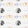 Custom Full-Color Gloss Finish Wrapping Paper, Standard Roll, 7' x 29-1/4", Pennant Banner Birthday Or Baby Celebration With Photos 1 thumbnail image