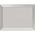 Amanti Art Cork Bulletin Board, 32" x 24", Gray, Brushed Sterling Silver Wood Frame