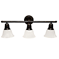 Lalia Home Essentix 3-Light Wall Mounted Vanity Light Fixture, 26-1/2”W, Alabaster White/Oil Rubbed Bronze