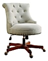 Linon Dallas Fabric Mid-Back Home Office Chair, Natural/Dark Walnut 1 thumbnail image