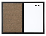 Realspace™ Magnetic Dry-Erase Whiteboard/Cork Bulletin Board, 24'' x 36", Black Frame