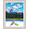 Amanti Art Picture Frame, 22" x 28", Matted For 18" x 24", Trio White Wash Silver