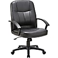 Lorell® Chadwick Bonded Leather Mid-Back Chair, Black 1 thumbnail image