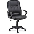 Lorell® Chadwick Bonded Leather Mid-Back Chair, Black