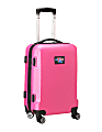Denco Sports Luggage NCAA ABS Plastic Rolling Domestic Carry-On Spinner, 20" x 13 1/2" x 9", Louisiana Tech Bulldogs, Pink
