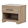 South Shore Primo 1-Drawer Nightstand, 19-3/4"H x 22-1/4"W x 17"D, Rustic Oak 1 thumbnail image