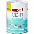 Maxell® CD-R Media Spindle, 700MB, Pack Of 100