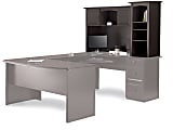 Realspace Broadstreet 65 W Hutch For U Shaped Desk Walnut Office