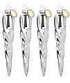 Martha Stewart Holiday Icicle 4-Piece Ornament Set, Silver