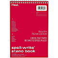 Mead Spell-Write Steno Book - 80 Sheets - Wire Bound - 6" x 9" Sheet Size - Green Paper - Cardboard Cover - 1 Each 1 thumbnail image
