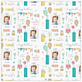 Custom Full-Color Gloss Finish Wrapping Paper, Standard Roll, 7' x 29-1/4", Pastel Birthday Icon Designs With Photos 1 thumbnail image