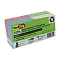 Redi-Tag FSC Certified 100% Recycled Self-Stick Notes, 3" x 3", Assorted Pastel Colors, 100 Sheets Per Pad, Pack Of 12 Pads
