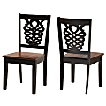 Baxton Studio Gervais Dining Chairs, Walnut Brown/Dark Brown, Set Of 2 Dining Chairs 1 thumbnail image