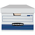 Bankers Box® Stor/File™ FastFold® Medium-Duty Storage Boxes, Legal Size, 24“D x 15" x 10", White/Blue, Case Of 4 - 70240FF 1 thumbnail image