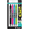 Pilot G2 Fashion Collection Gel Ink Pens, Fine Point, 0.7 mm, Assorted Barrels, Assorted Ink Colors, Pack Of 4 1 thumbnail image