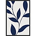 Amanti Art Modern Blue Botanical Abstract Print No 1 by The Creative Bunch Studio Wood Framed Wall Art Print, 23”W x 33”H, Black